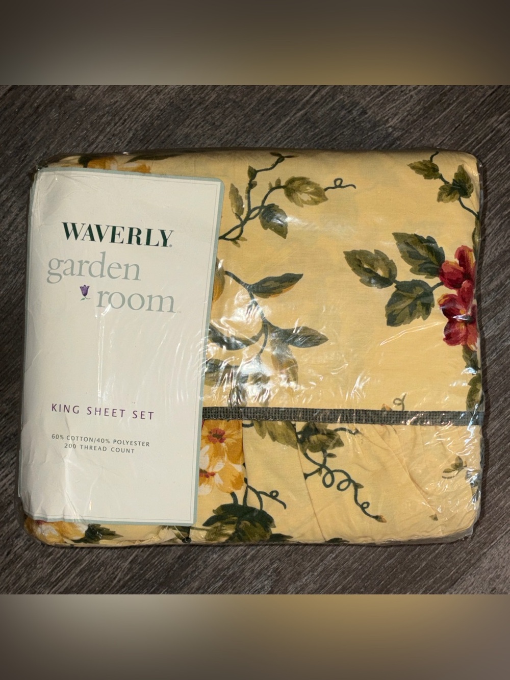 4 Pc VTG Waverly Garden Room Floral Manor King Sheet Set Ruffle USA Luxury NEW